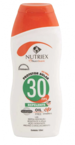 Protetor solar FPS 30, com repelente, 120 ml, NUTRIEX